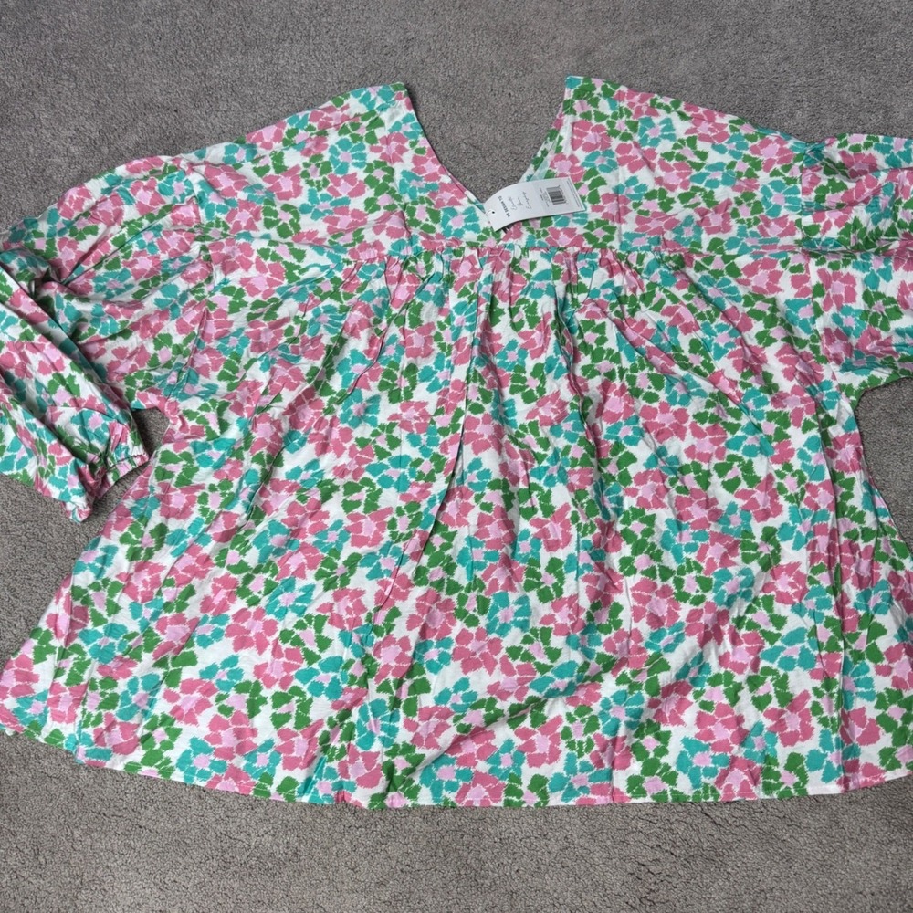 NEW Michelle Mcdowell Women's XXL Green Mosaic Moment Loren Top
